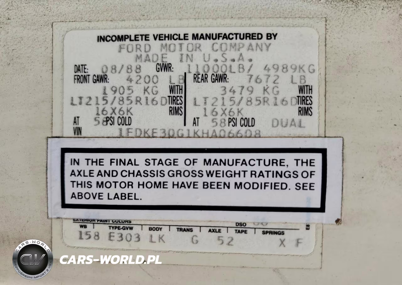1989 Ford Econoline E350 Cutaway Van VIN:1FDKE30G1KHA06608 - 10
