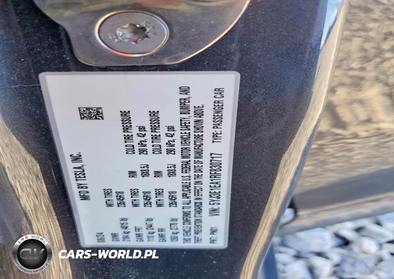 2024 Tesla Model 3 VIN:5YJ3E1EA1RF830717 - 12