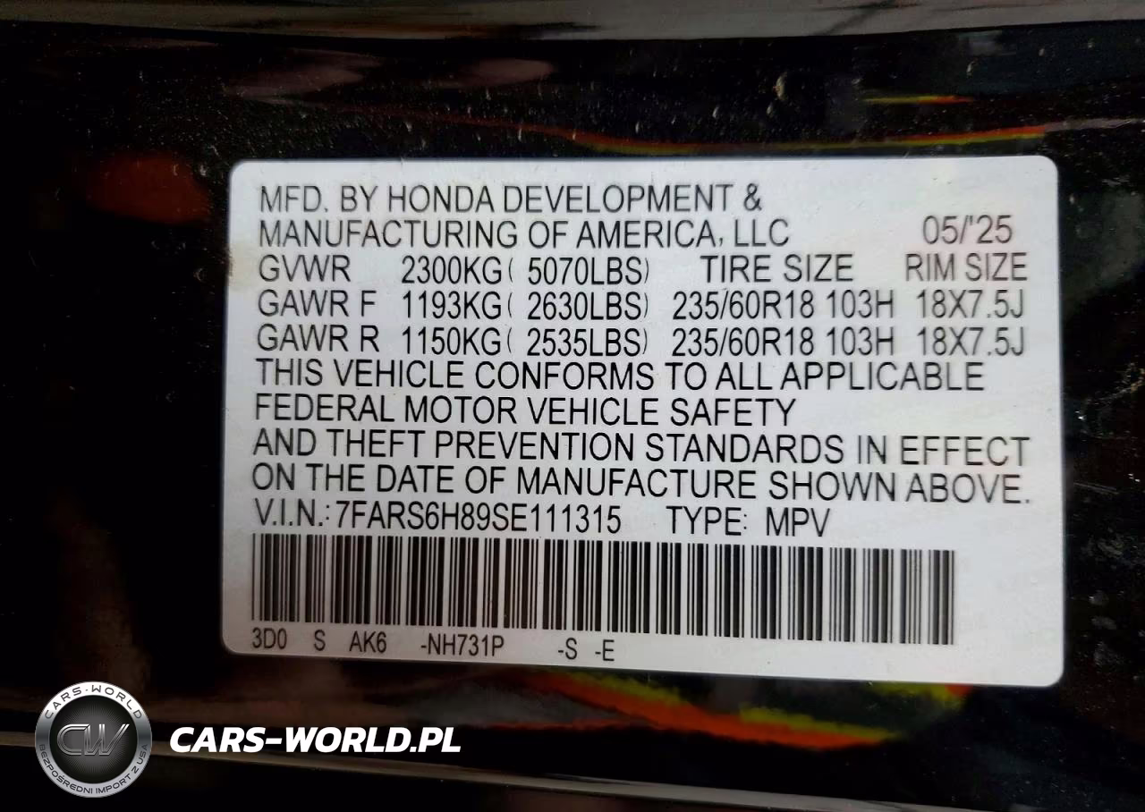 2025 Honda Cr-V Sport-L VIN:7FARS6H89SE111315 - 14