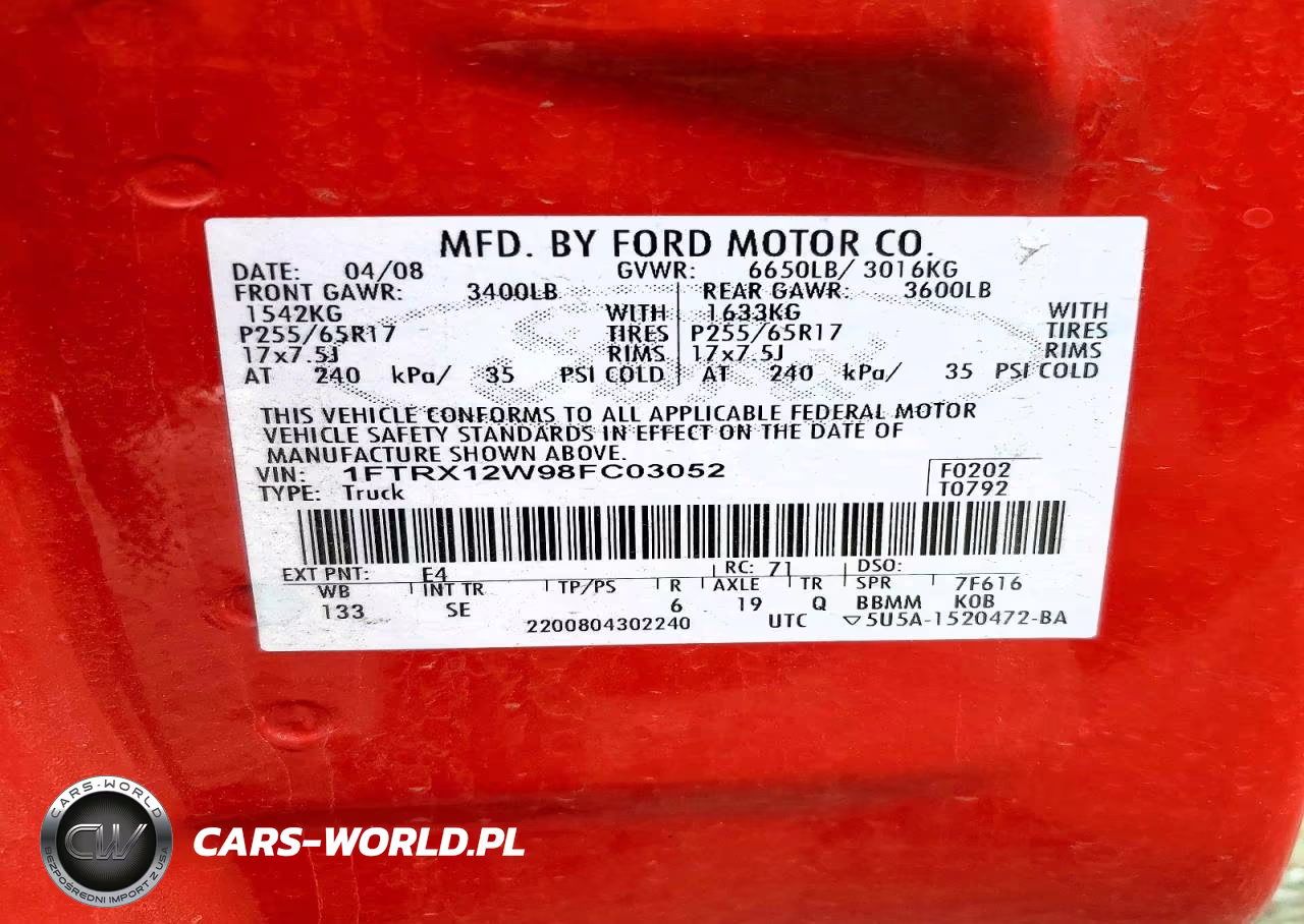 2008 Ford F150 VIN:1FTRX12W98FC03052 - 13