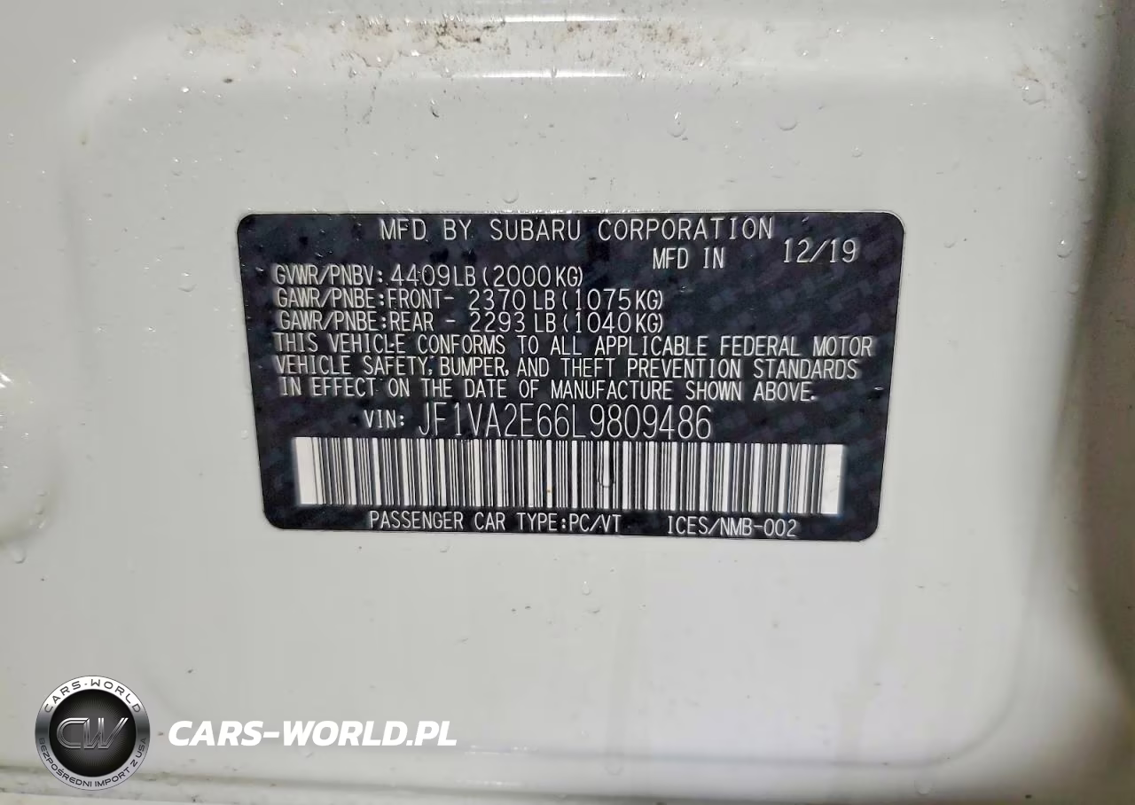 2020 Subaru Wrx Sti VIN:JF1VA2E66L9809486 - 13