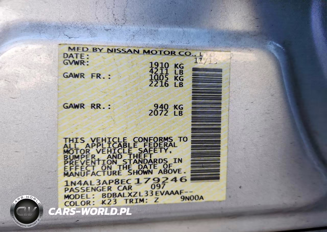 2014 Nissan Altima 2.5 Sl VIN:1N4AL3AP8EC179246 - 12