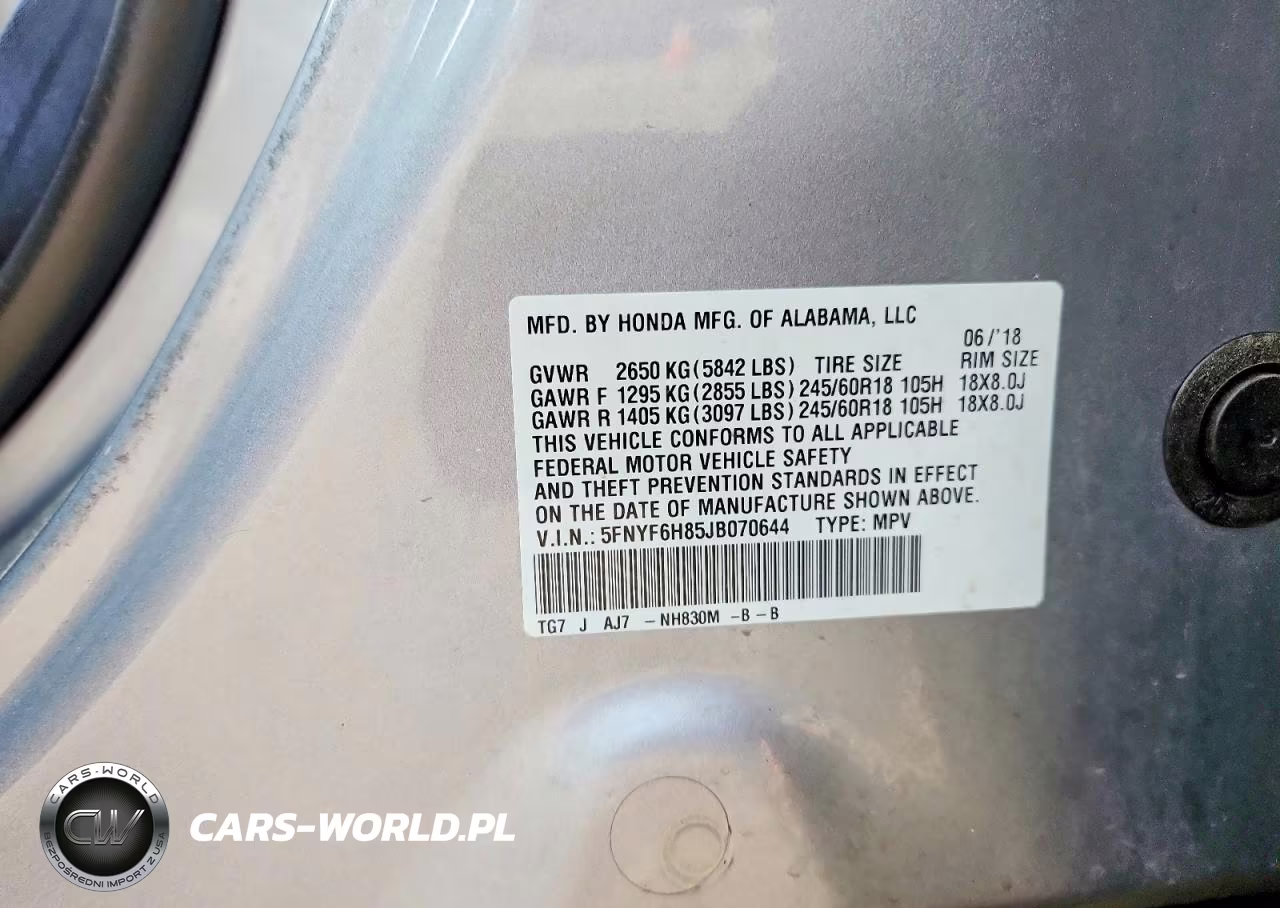 2018 Honda Pilot Exl VIN:5FNYF6H85JB070644 - 12