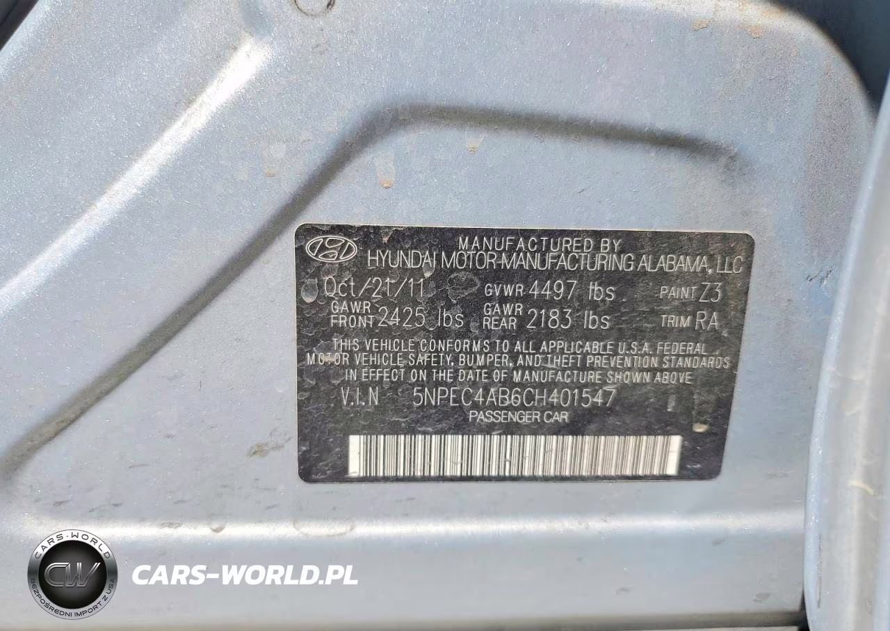 2012 Hyundai Sonata Limited 2.0T VIN:5NPEC4AB6CH401547 - 13