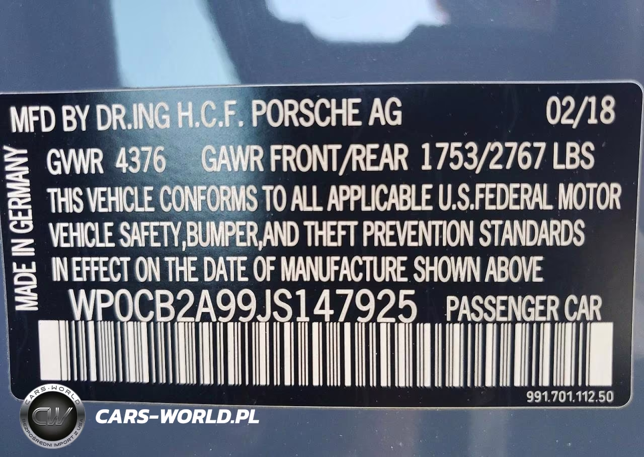 2018 Porsche 911 Carrera S VIN:WP0CB2A99JS147925 - 12