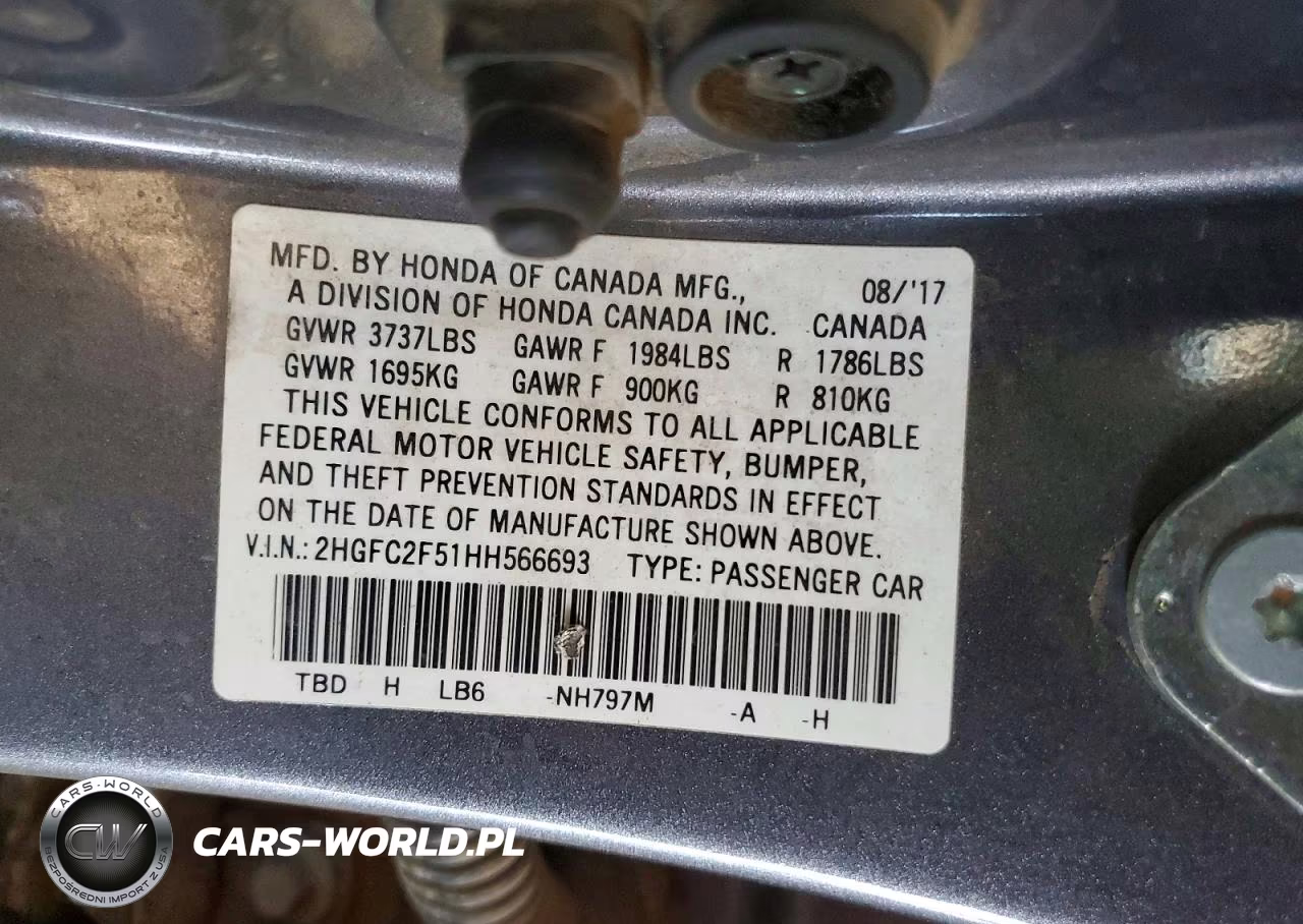 2017 Honda Civic Lx VIN:2HGFC2F51HH566693 - 12