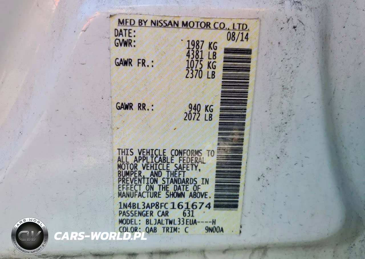 2015 Nissan Altima 3.5 Sl VIN:1N4BL3AP8FC161674 - 13