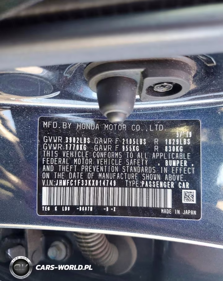 2019 Honda Civic Ex VIN:JHMFC1F33KX014749 - 12