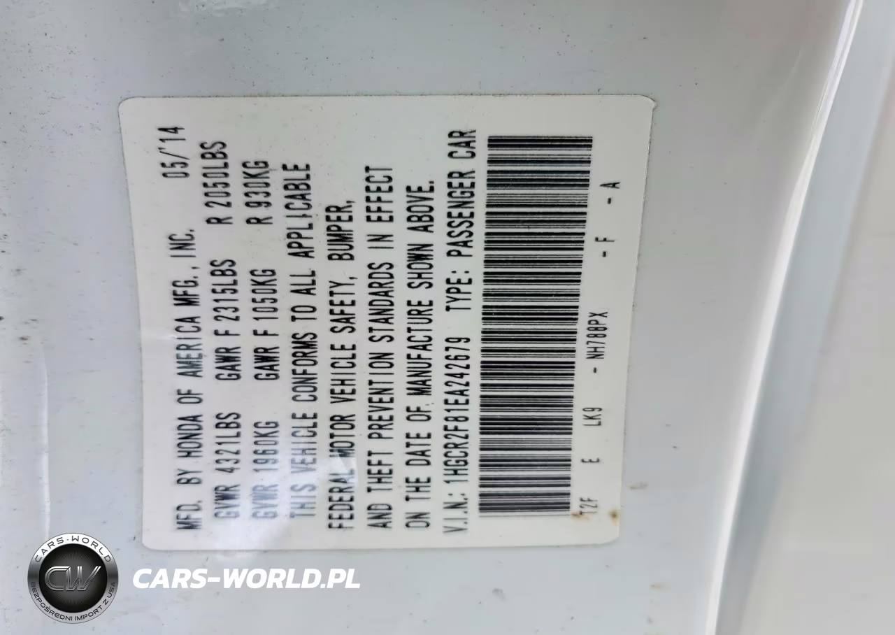 2014 Honda Accord Exl VIN:1HGCR2F81EA242679 - 12
