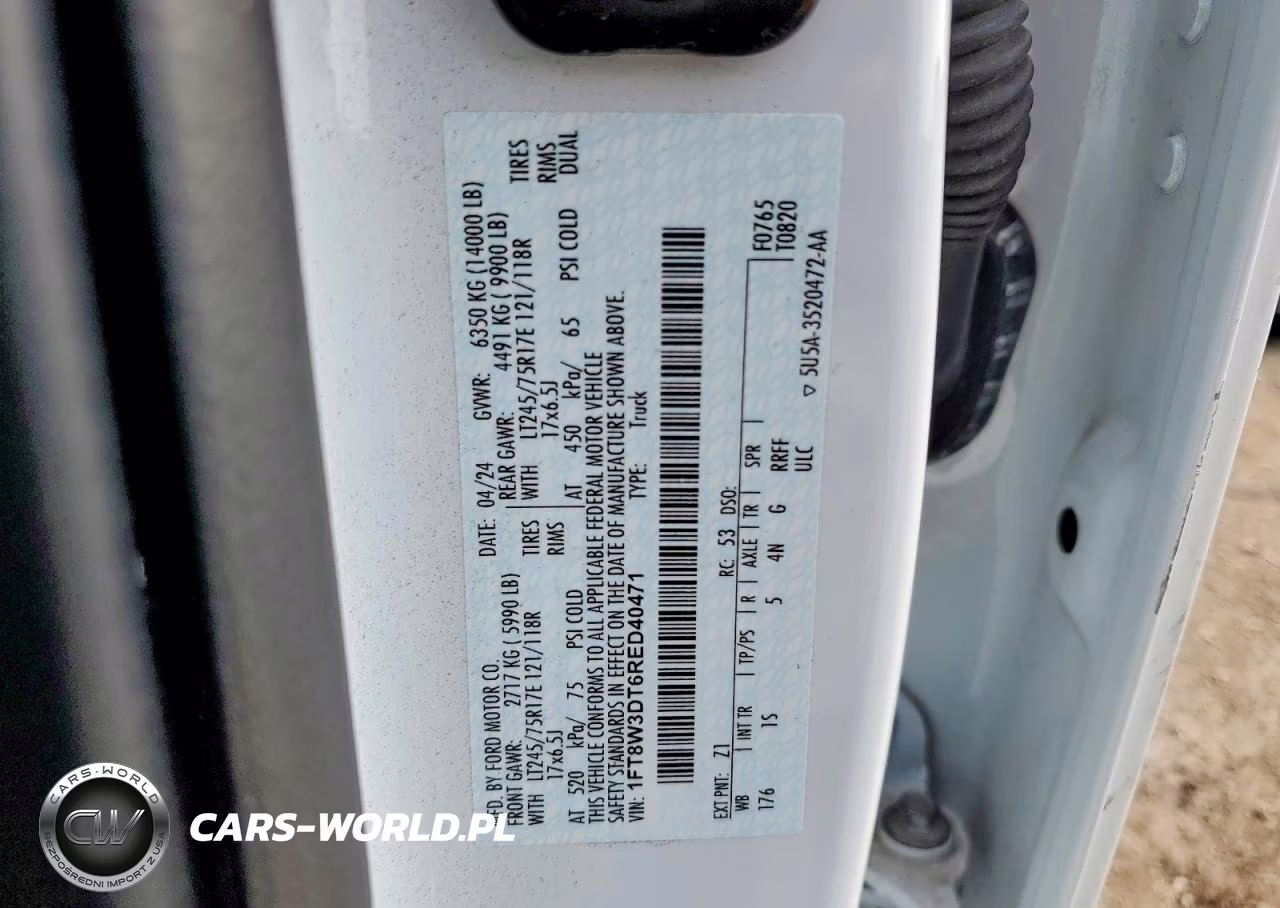2024 Ford F350 Xl VIN:1FT8W3DT6RED40471 - 12