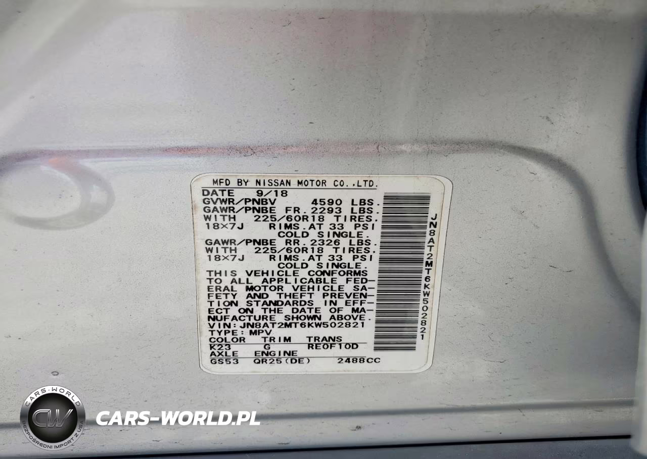 2019 Nissan Rogue Sv VIN:JN8AT2MT6KW502821 - 12
