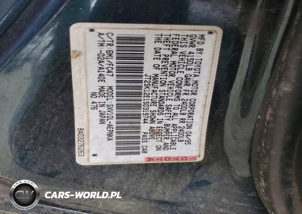 1995 Toyota Camry Le VIN:JT2SK12E1S0319744 - 12