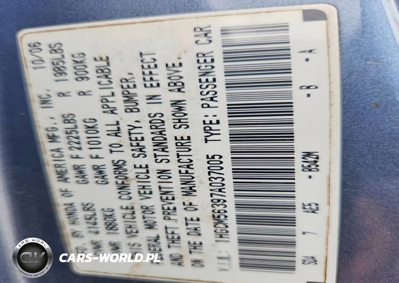 2007 Honda Accord Se VIN:1HGCM56397A037005 - 12