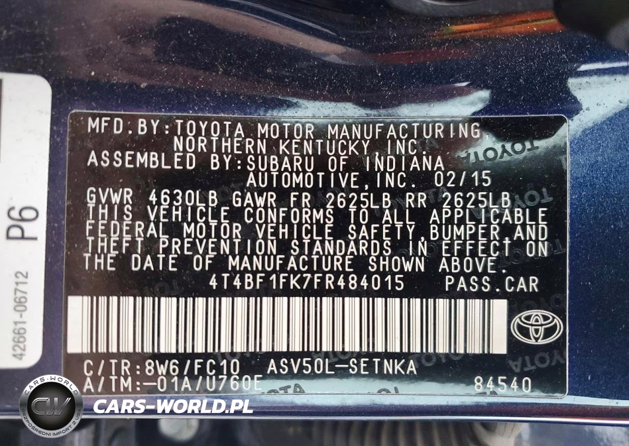 2015 Toyota Camry Le VIN:4T4BF1FK7FR484015 - 12