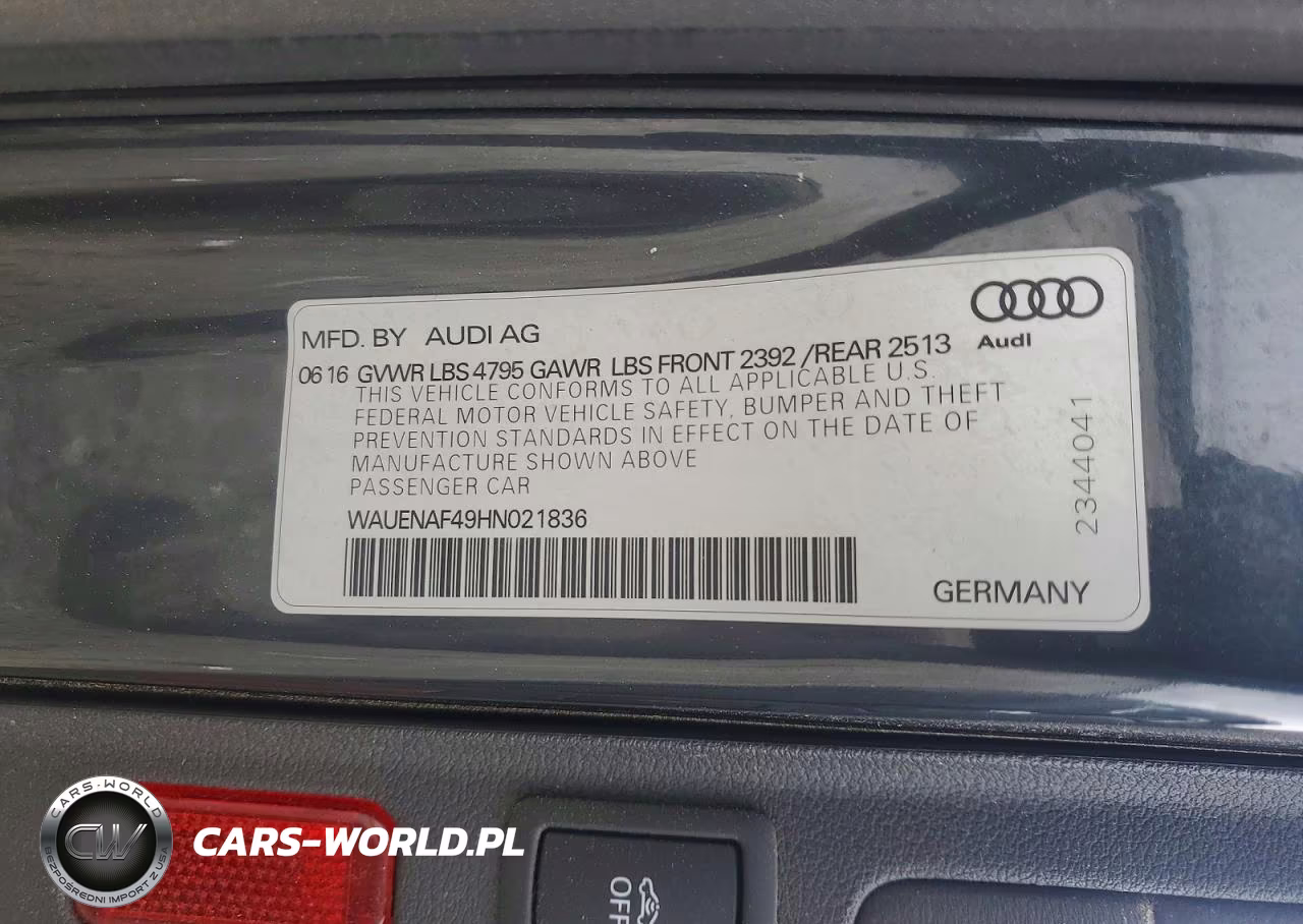 2017 Audi A4 Premium Plus VIN:WAUENAF49HN021836 - 12