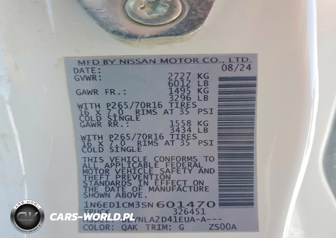 2025 Nissan Frontier S VIN:1N6ED1CM3SN601470 - 12