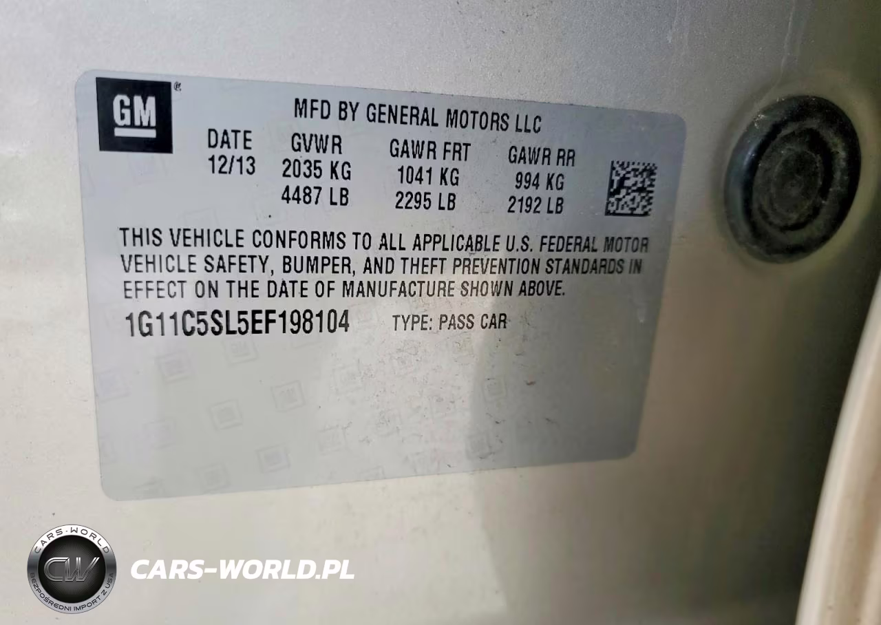 2014 Chevrolet Malibu 1Lt VIN:1G11C5SL5EF198104 - 12