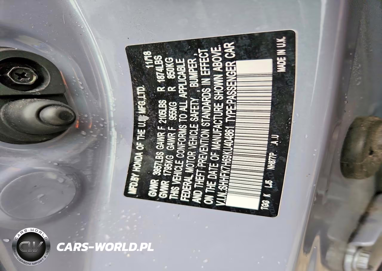2019 Honda Civic Ex VIN:SHHFK7H69KU404861 - 13