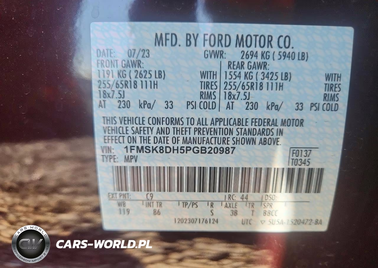 2023 Ford Explorer Xlt VIN:1FMSK8DH5PGB20987 - 13
