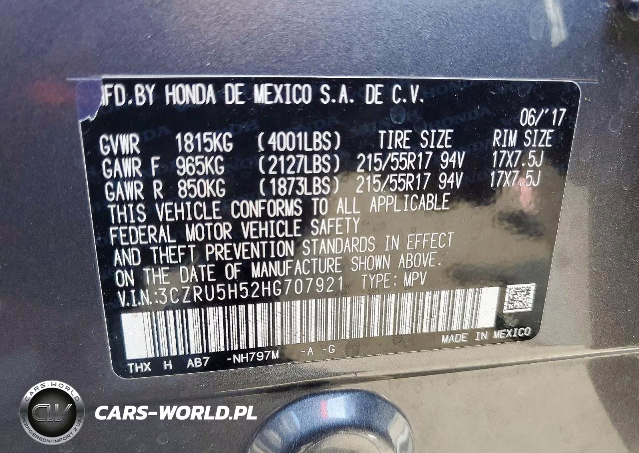 2017 Honda Hr-V Ex VIN:3CZRU5H52HG707921 - 14