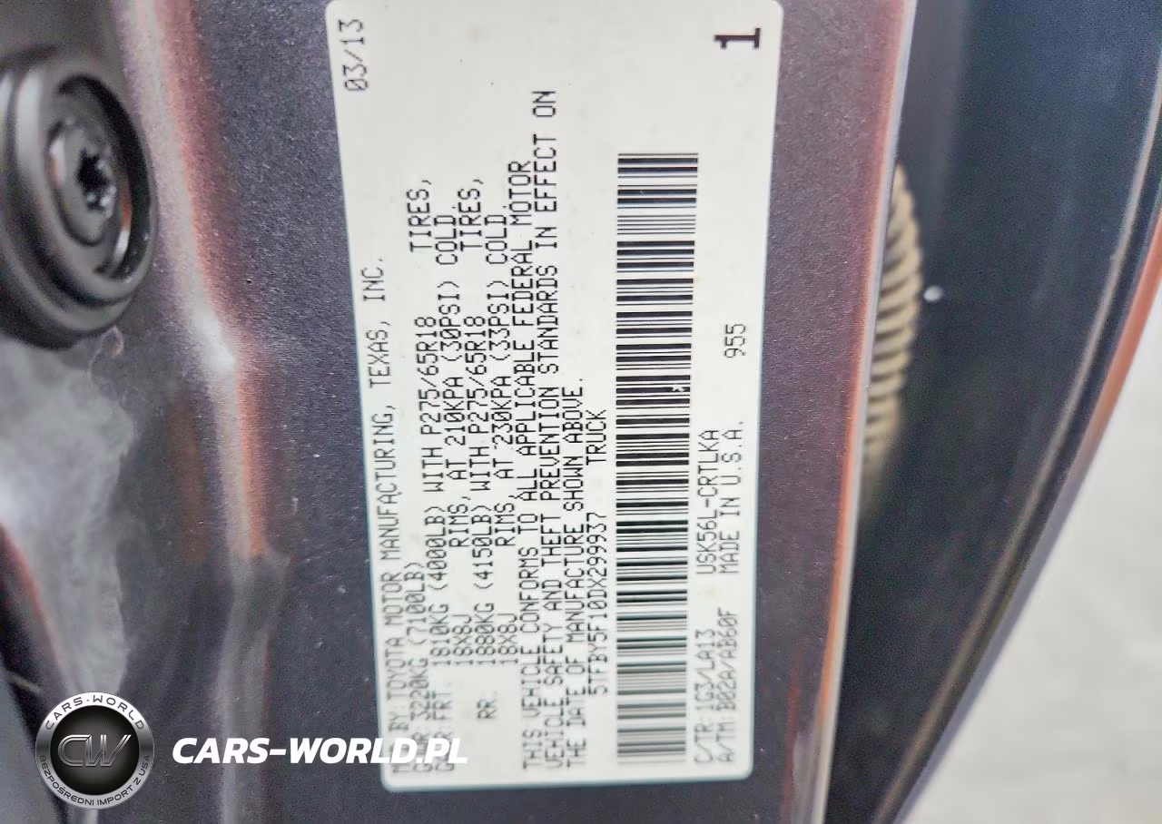 2013 Toyota Tundra Limited VIN:5TFBY5F10DX299937 - 12