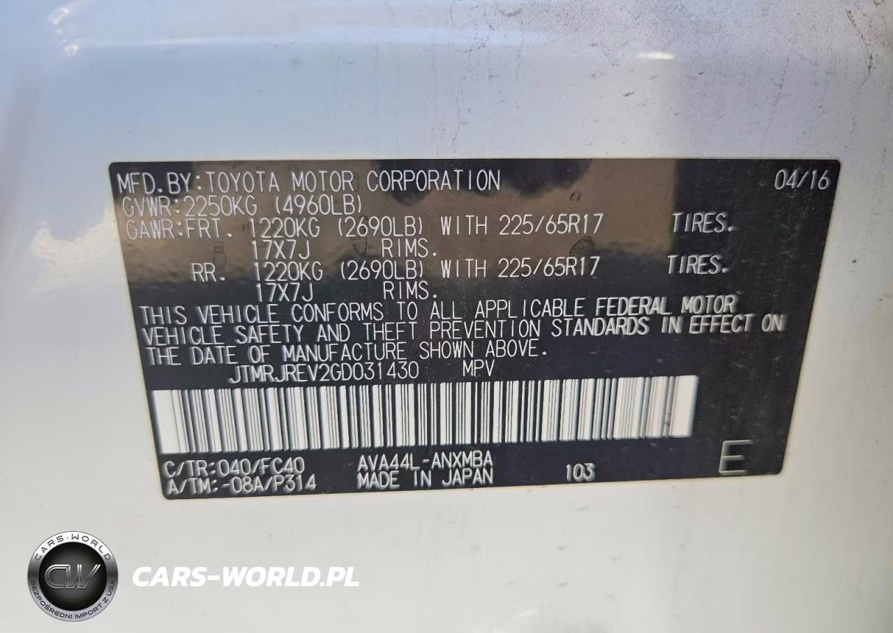 2016 Toyota Rav4 Hybrid Xle VIN:JTMRJREV2GD031430 - 13