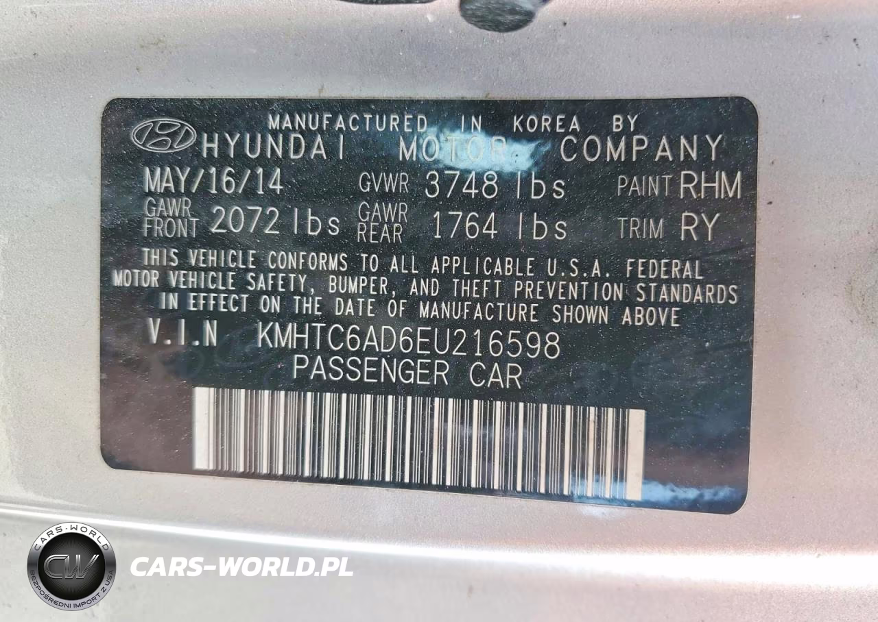 2014 Hyundai Veloster Base VIN:KMHTC6AD6EU216598 - 12
