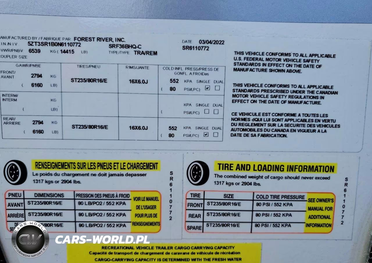 2022 Forest River Sabre Camper VIN:5ZT3SR1B0N6110772 - 10