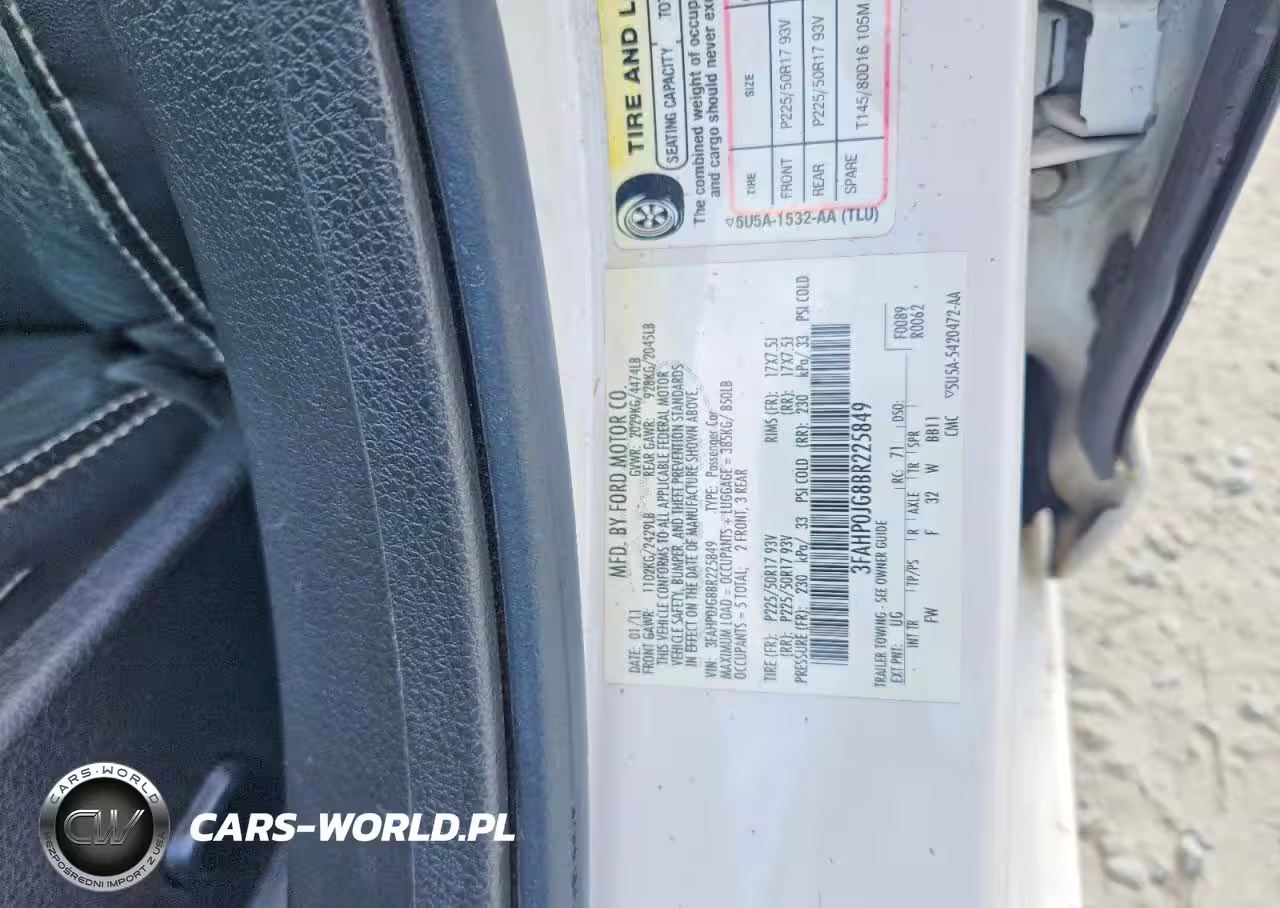 2011 Ford Fusion Sel VIN:3FAHP0JG8BR225849 - 12