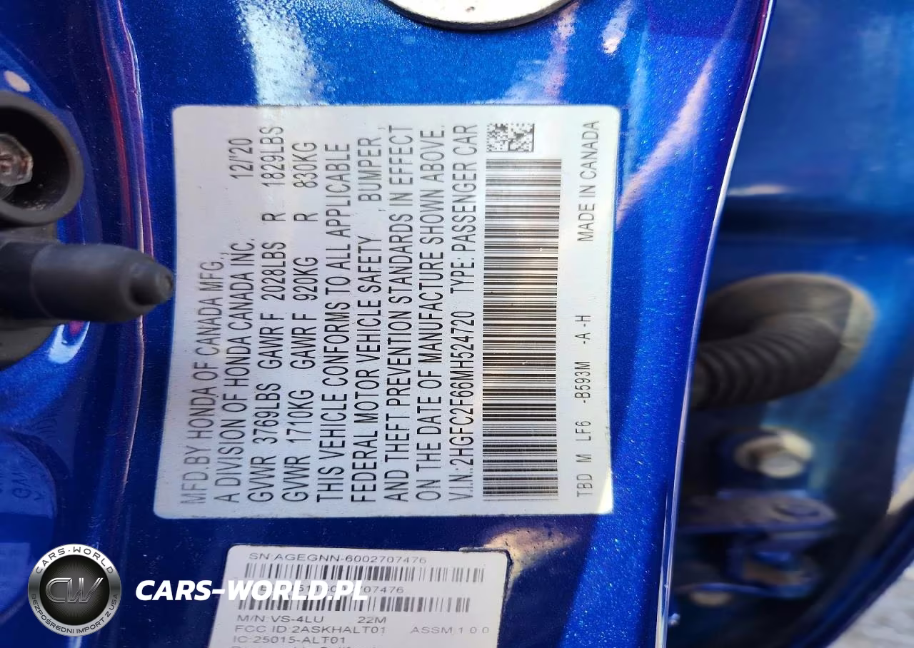 2021 Honda Civic Lx VIN:2HGFC2F66MH524720 - 12