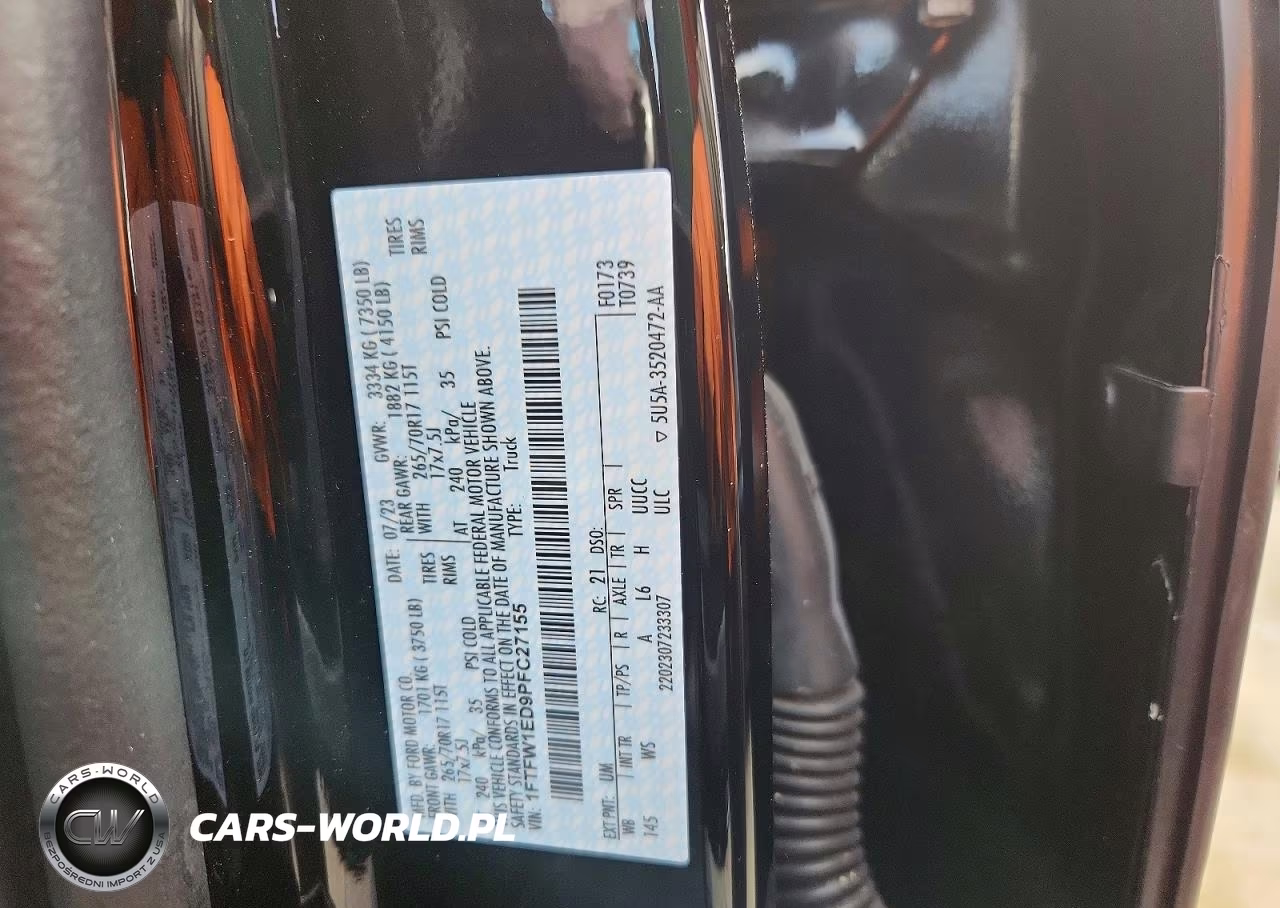 2023 Ford F150 Supercrew VIN:1FTFW1ED9PFC27155 - 12