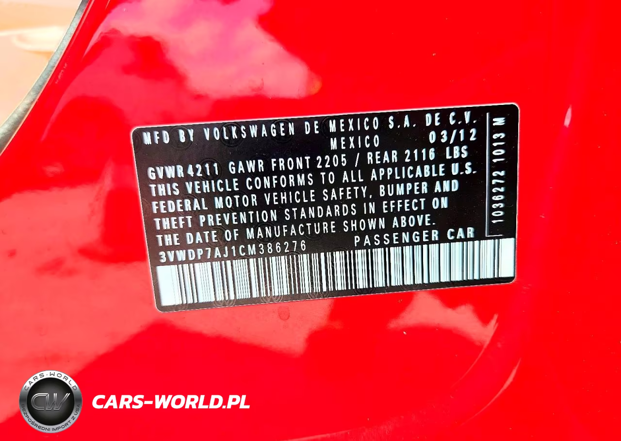 2012 Volkswagen Jetta Se VIN:3VWDP7AJ1CM386276 - 12