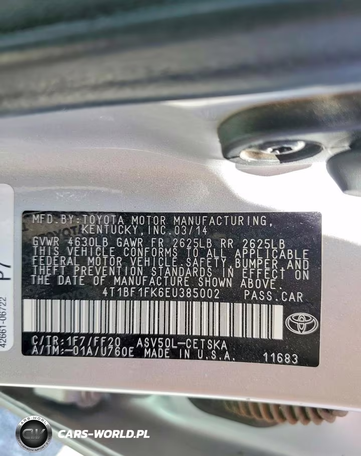 2014 Toyota Camry Se VIN:4T1BF1FK6EU385002 - 12