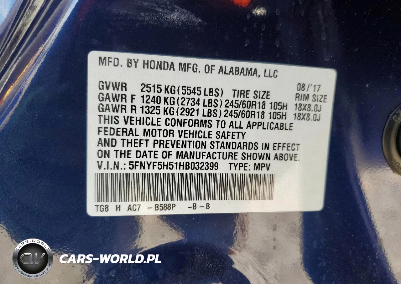 2017 Honda Pilot Exl VIN:5FNYF5H51HB032399 - 14