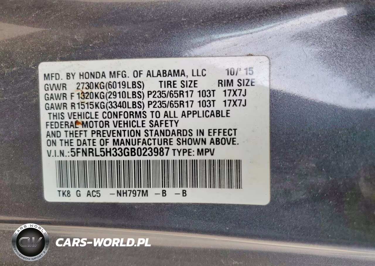 2016 Honda Odyssey Se VIN:5FNRL5H33GB023987 - 13