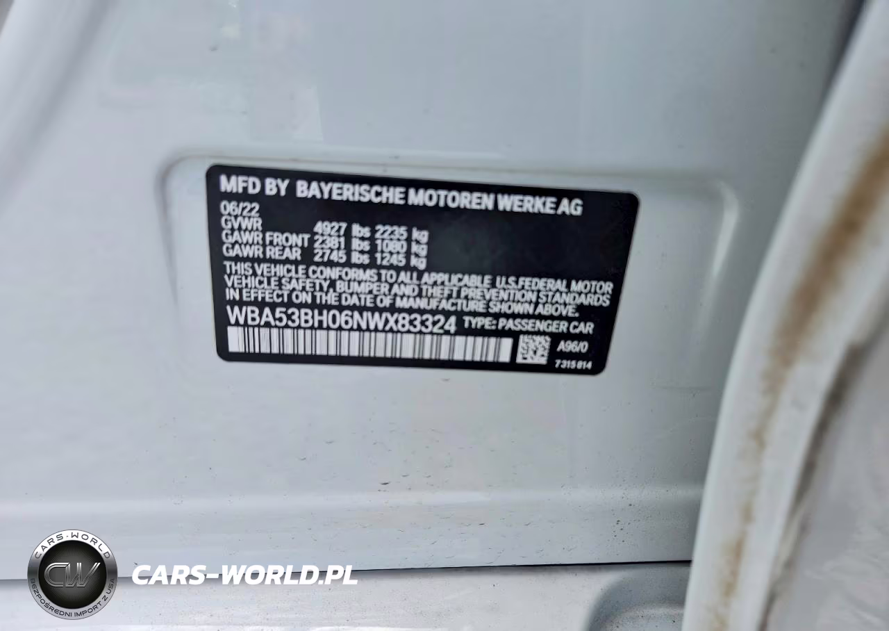 2022 BMW 530 I VIN:WBA53BH06NWX83324 - 13