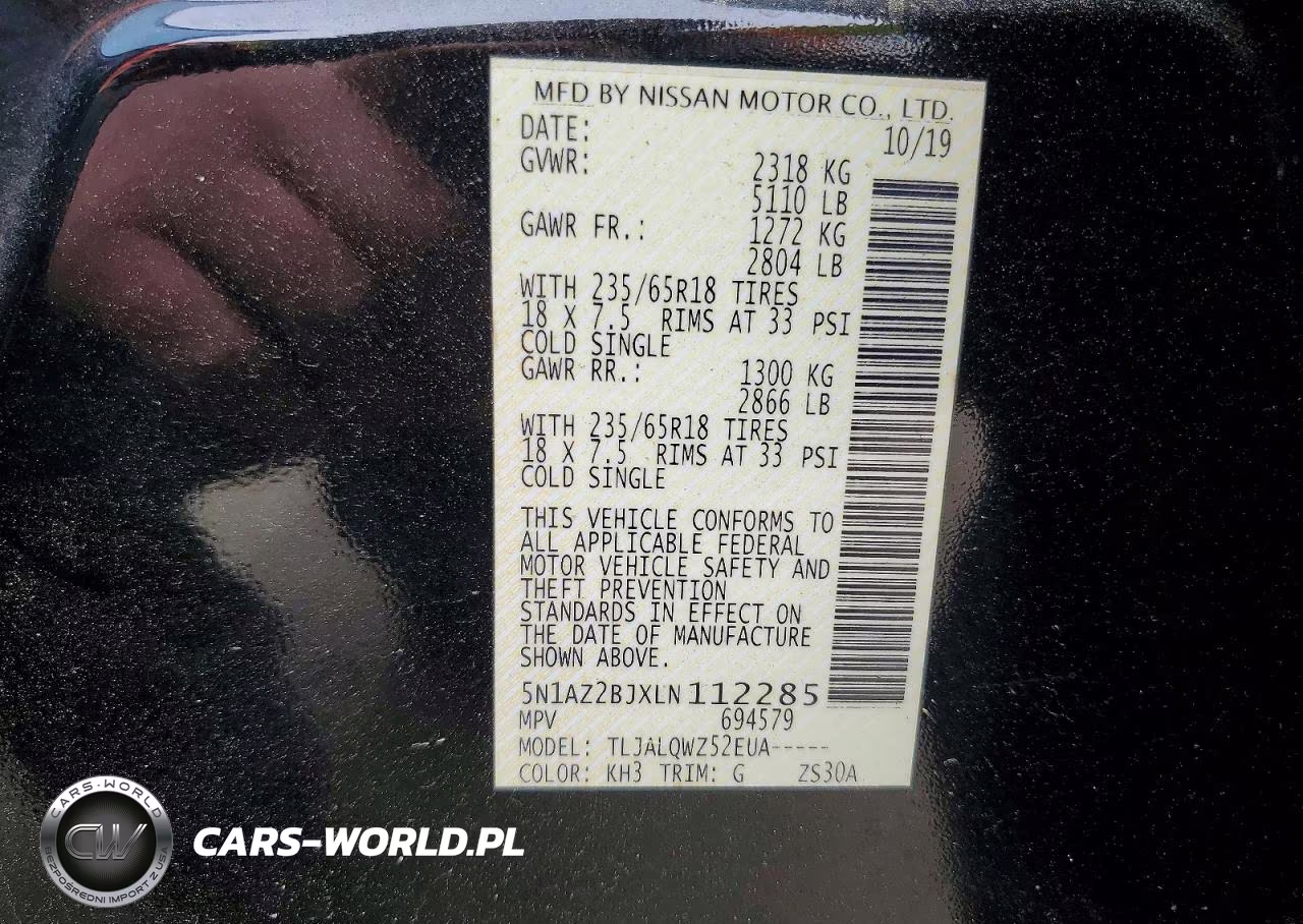 2020 Nissan Murano Sv VIN:5N1AZ2BJXLN112285 - 12