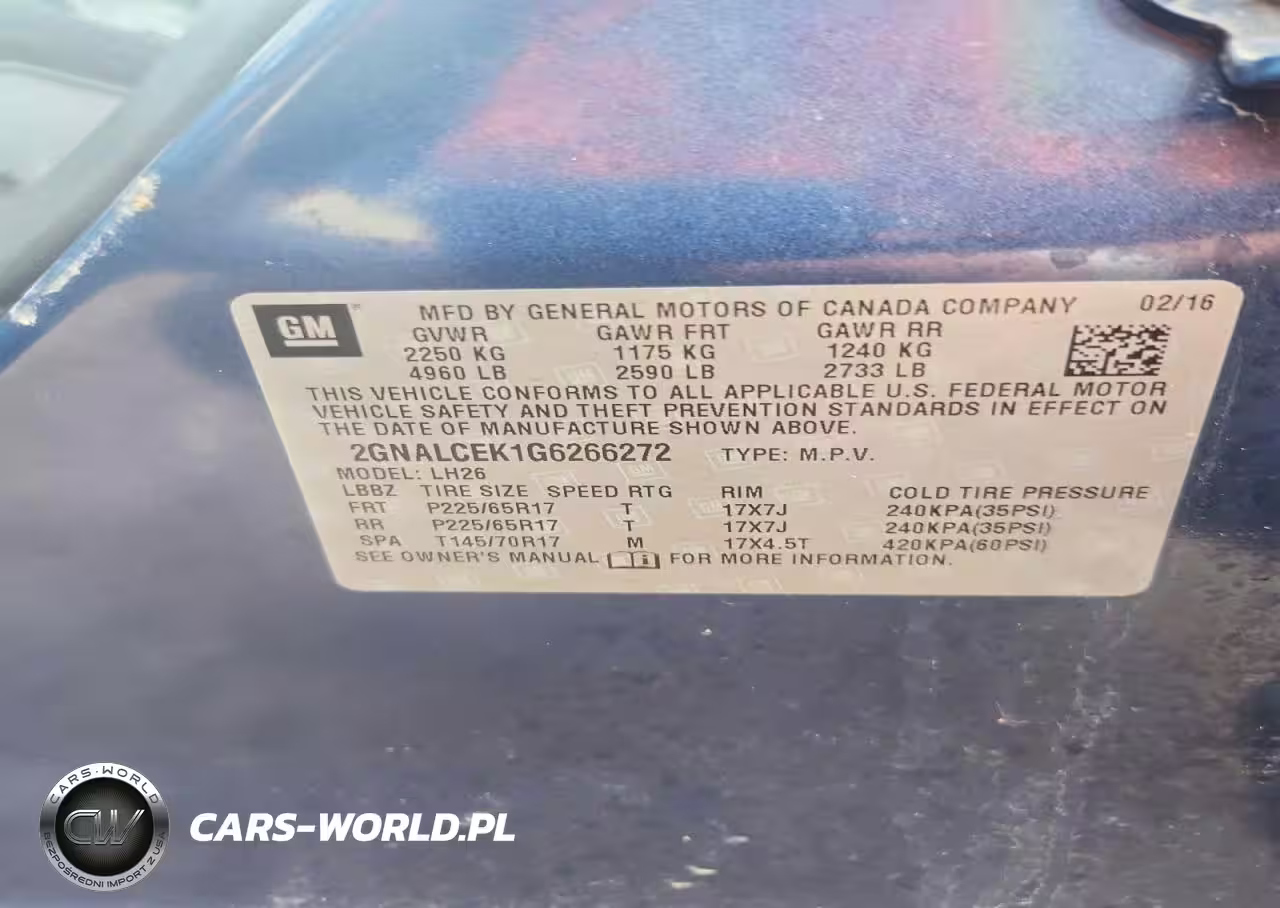 2016 Chevrolet Equinox Lt VIN:2GNALCEK1G6266272 - 14