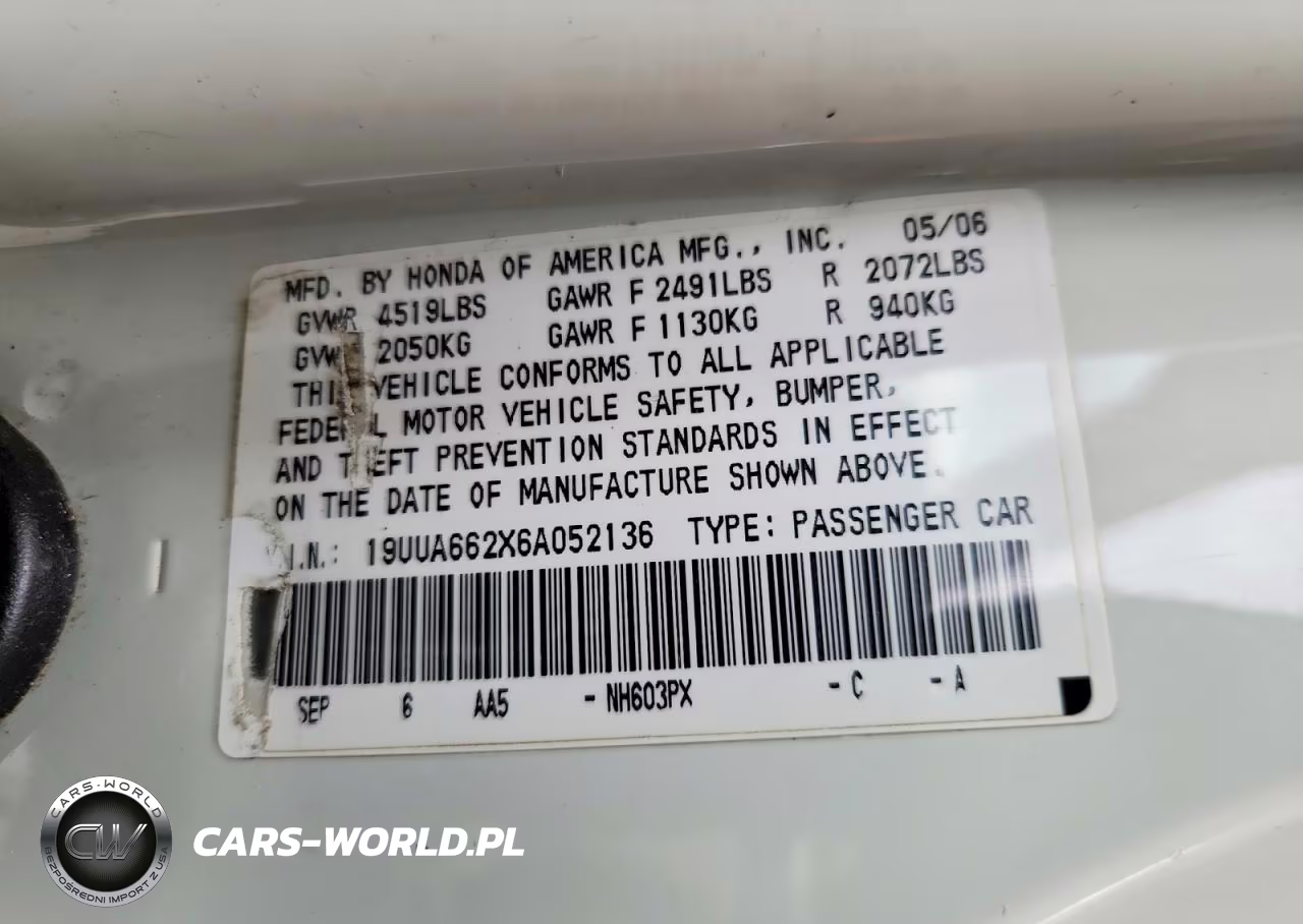 2006 Acura 3.2Tl VIN:19UUA662X6A052136 - 12