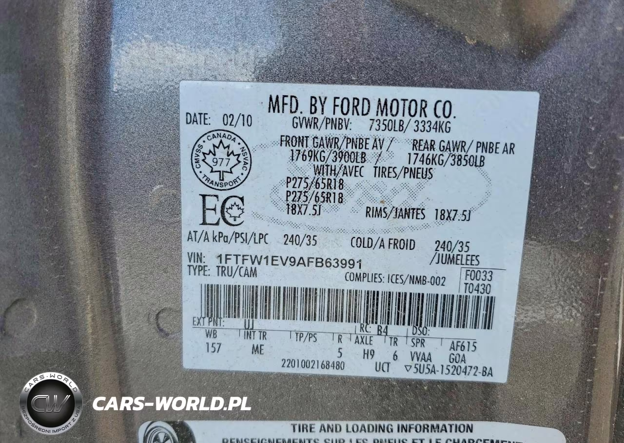 2010 Ford F150 Supercrew VIN:1FTFW1EV9AFB63991 - 12
