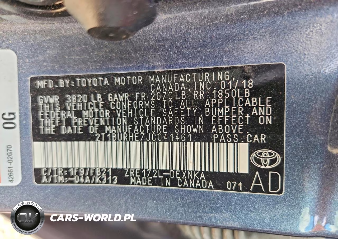 2018 Toyota Corolla Le VIN:2T1BURHE7JC041461 - 12