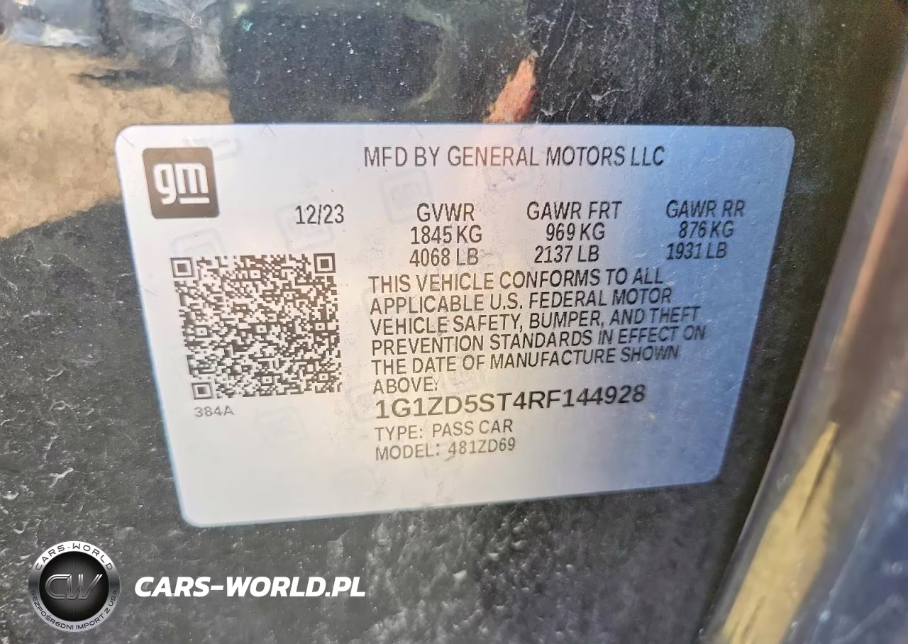 2024 Chevrolet Malibu Lt VIN:1G1ZD5ST4RF144928 - 12