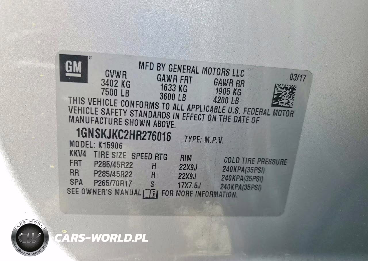 2017 Chevrolet Suburban K1500 Premier VIN:1GNSKJKC2HR276016 - 13