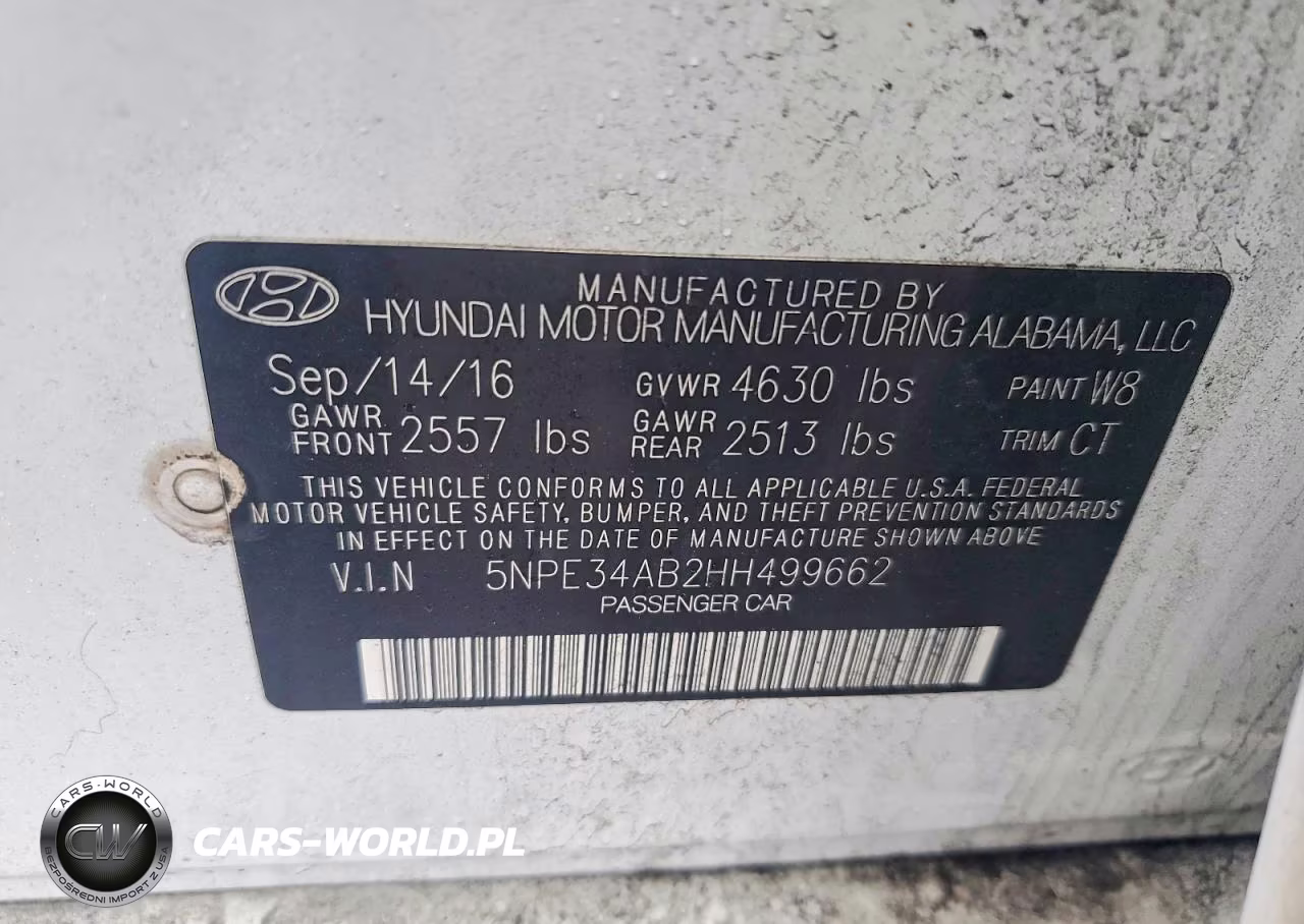 2017 Hyundai Sonata Sport 2.0T VIN:5NPE34AB2HH499662 - 12