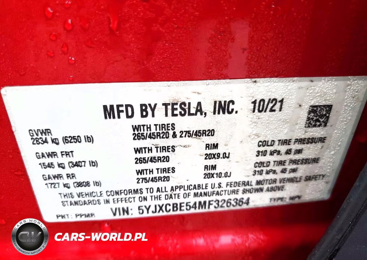2021 Tesla Model X VIN:5YJXCBE54MF326364 - 12