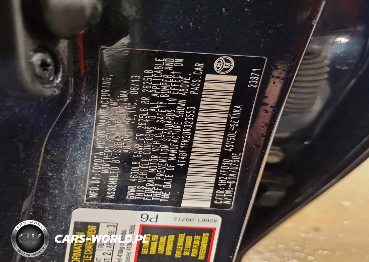 2013 Toyota Camry Le VIN:4T4BF1FK2DR323553 - 13
