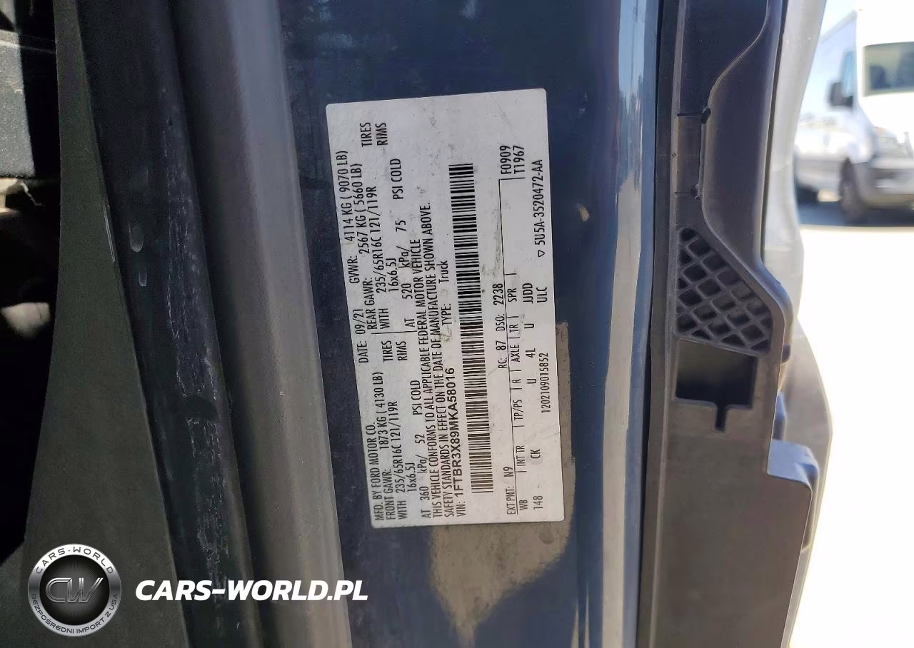 2021 Ford Transit 250 Delivery Van VIN:1FTBR3X89MKA58016 - 14