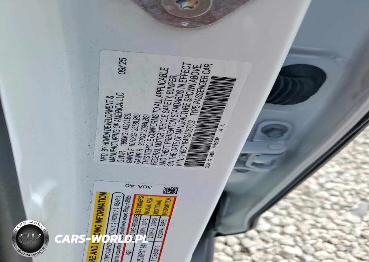 2025 Honda Accord Se VIN:1HGCY1F41SA067002 - 12
