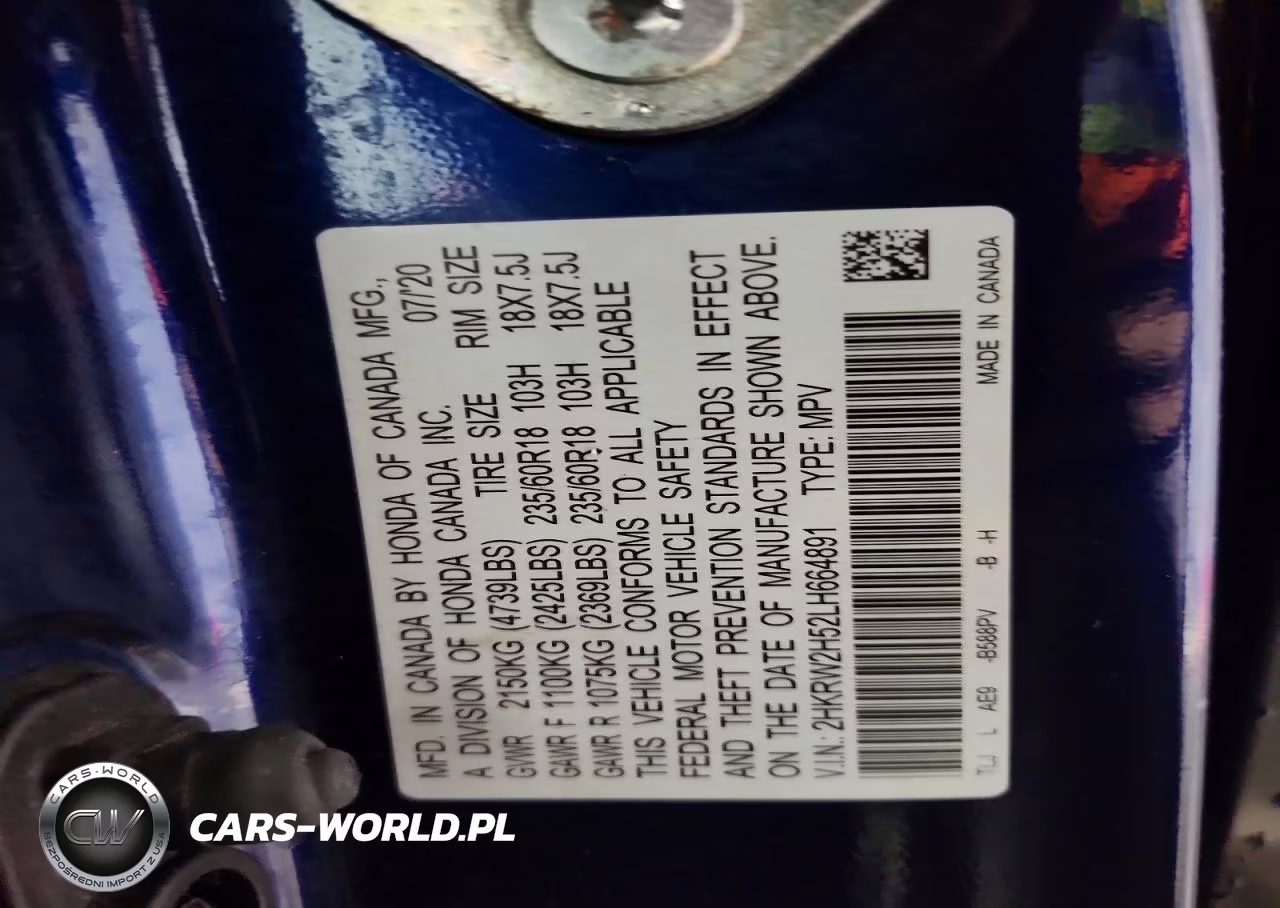 2020 Honda Cr-V Ex VIN:2HKRW2H52LH664891 - 13