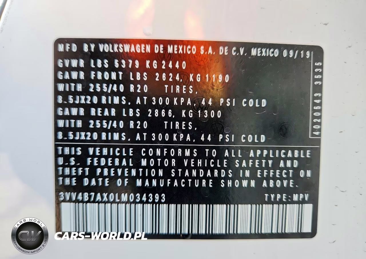 2020 Volkswagen Tiguan Sel Premium R-Line VIN:3VV4B7AX0LM034393 - 14